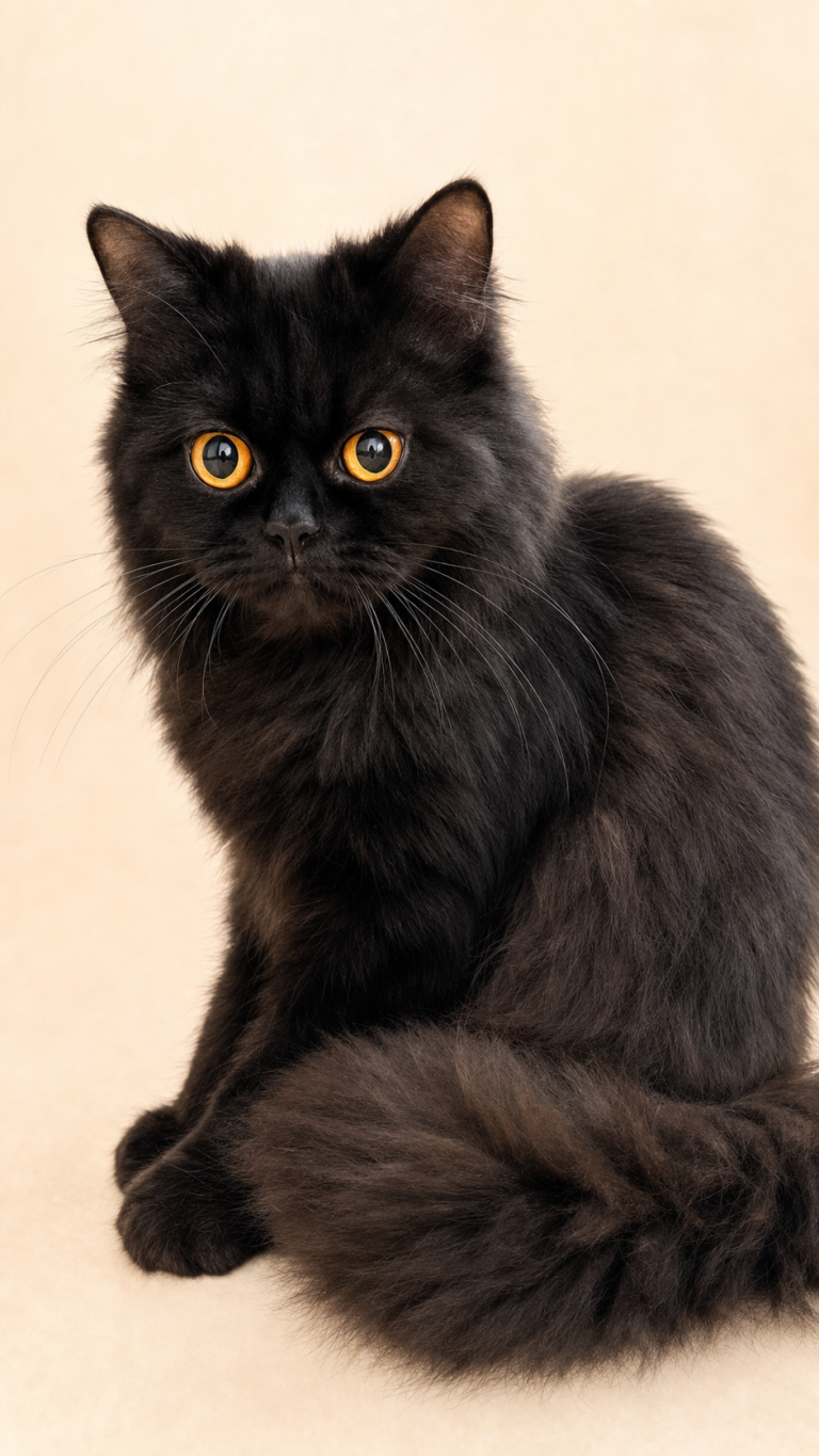 Midnight, a Persian cat available for adoption in Orange County, CA